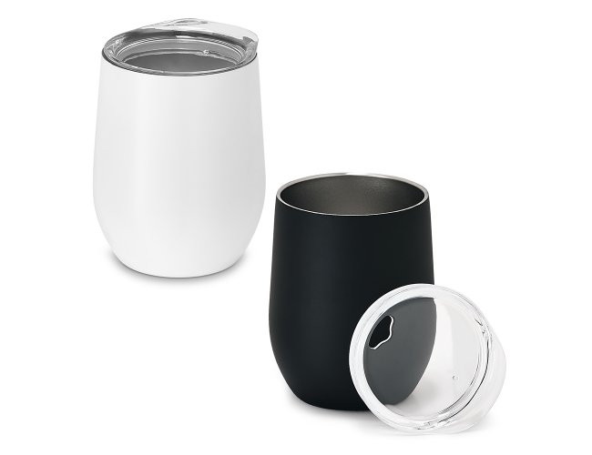 Copo de viagem. Ao inox. Com corpo duplo. Capacidade: 400 ml. Food gra